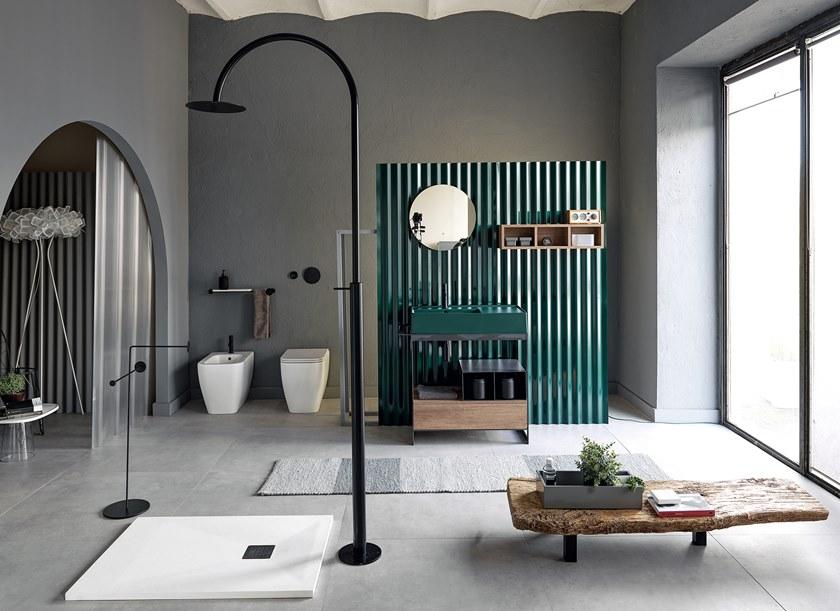 Scarabeo Ceramiche Тумба под умывальник из металла с вешалкой для полотенец Solid sun-id-1377566 - Вид №6