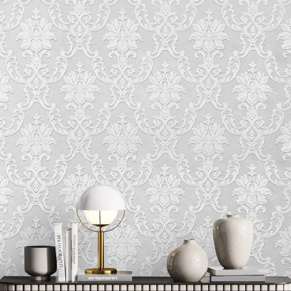 Флизелиновые обои Erismann Isadora серые 1.06 м 89400595 STLM-1455566 - Вид №3
