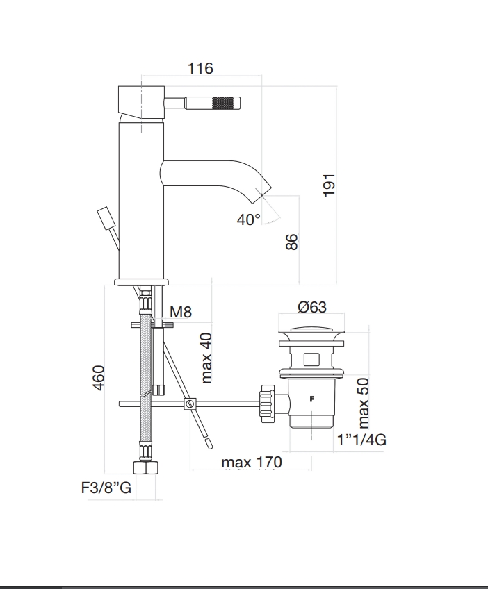 44CR5283 Смеситель для раковины , хром Fiore Xenon - Вид №2