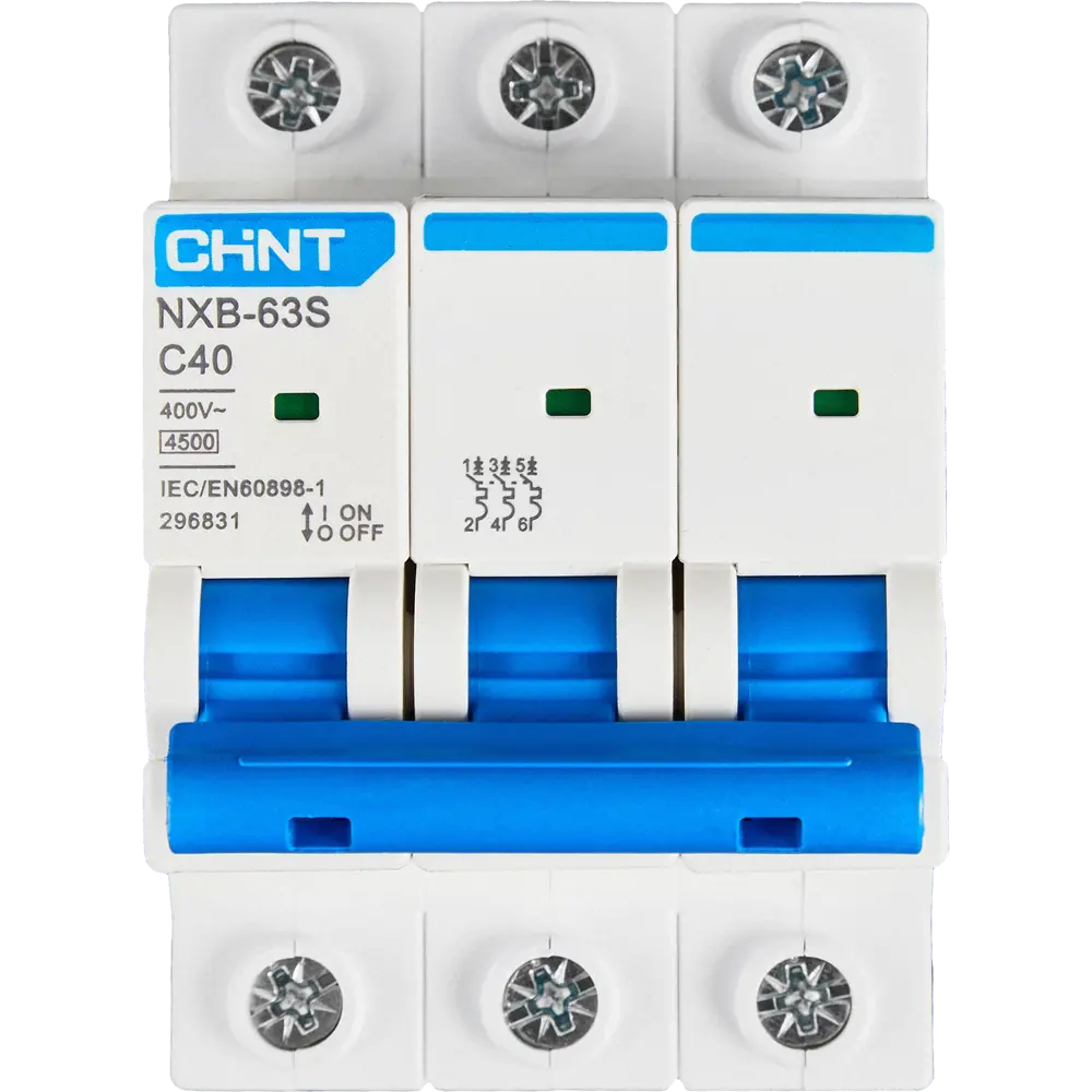Автоматический выключатель CHINT NXB-63S 3P C40A - защита от перегрузок и КЗ 85334587 STLM-0061724 - Вид №1