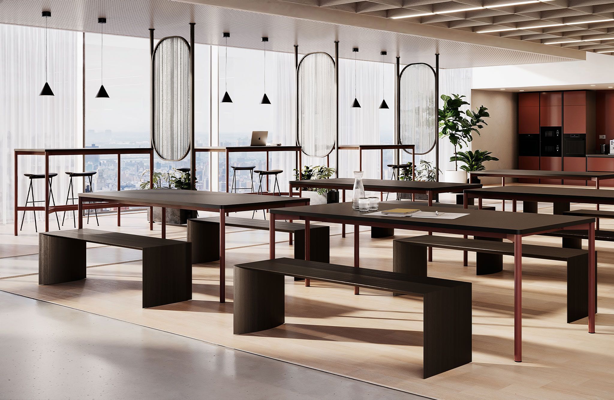 Прямоугольный стол из стали и дерева Infiniti Versable ARCH-00001697 - Вид №1