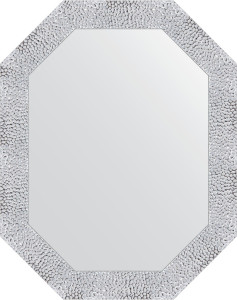 BY 7278 Зеркало в багетной раме - чеканка белая 70 mm EVOFORM Octagon