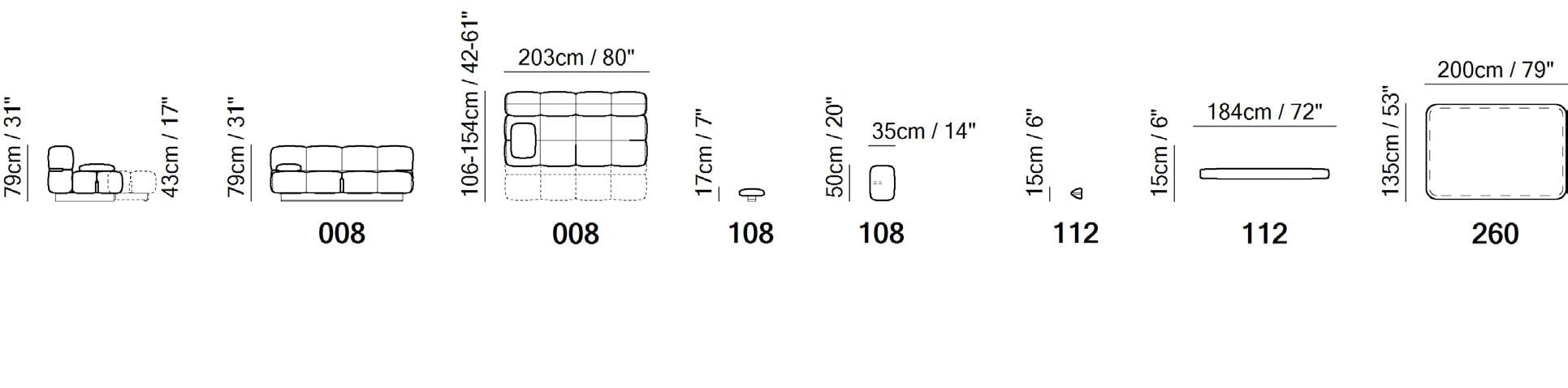 Диван-кровать из ткани Natuzzi Italia SOHAY ARCH-00054638 - Вид №4