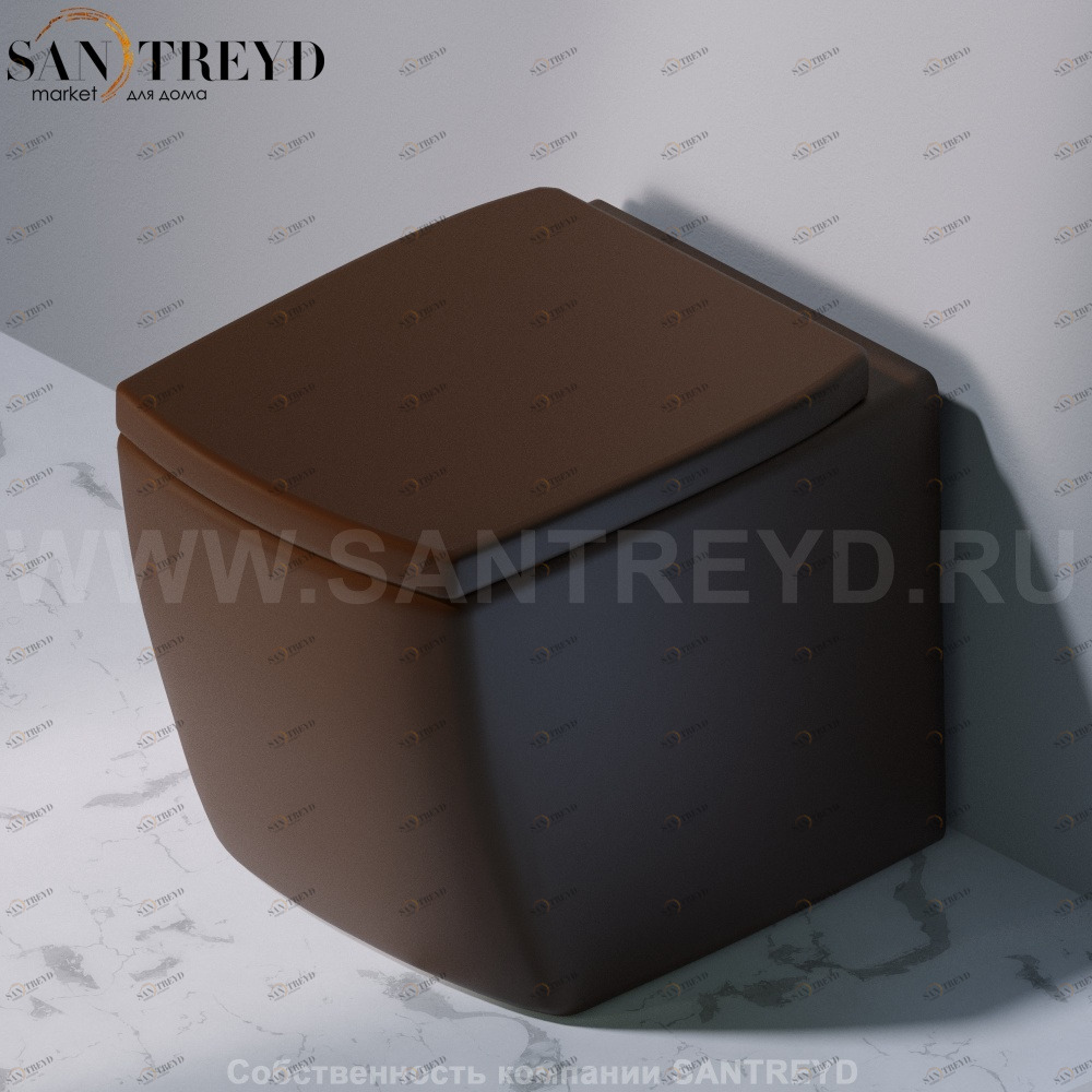 S501.107 Приставной унитаз напольный Коричневый A. e T. Italia SQUARE Италия AeT ITALIA