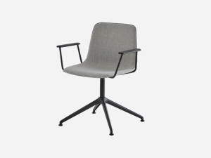 Тканевое вращающееся офисное кресло с подлокотниками на насесте