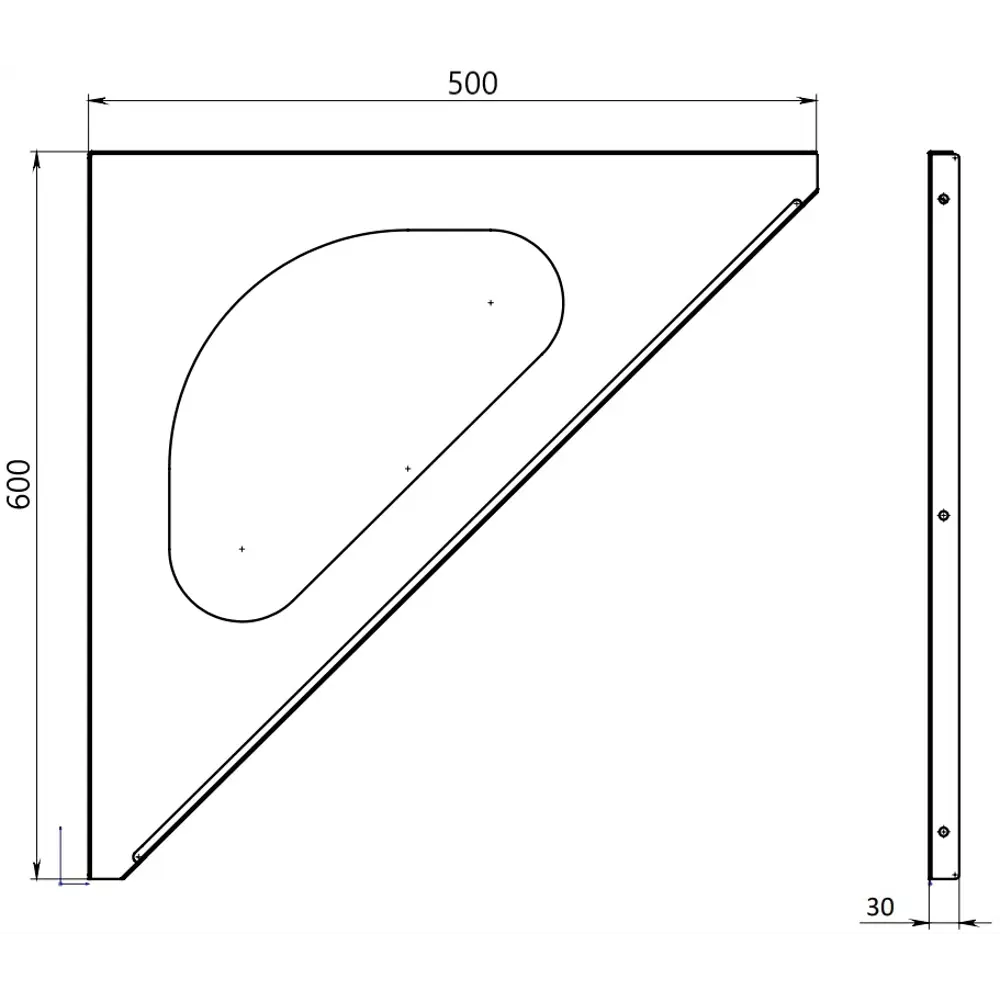 Консоль К2 Металлик и Ко (430 1 мм/2 шт) l-500 мм STLM-2015530 - Вид №1