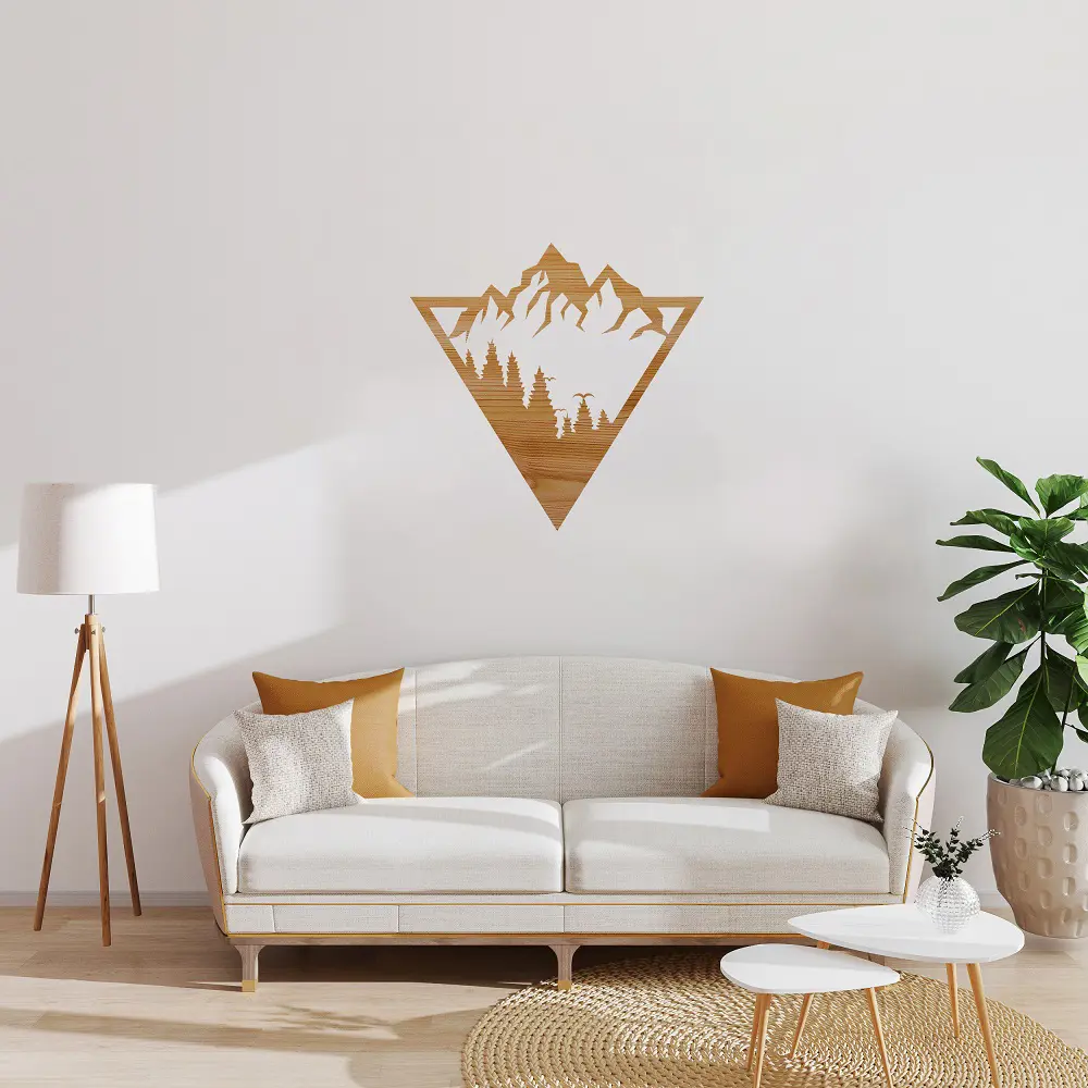 Настенное панно "Горы" дерево 40x40 см Симфония STLM-2186494 - Вид №1