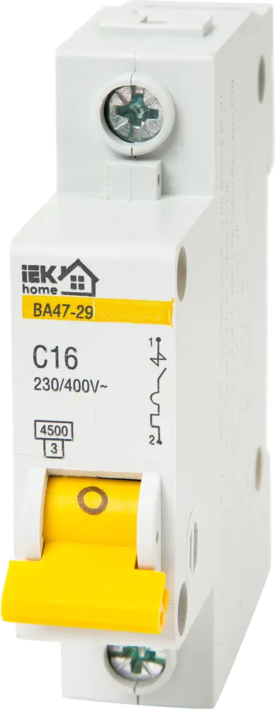 Автоматический выключатель IEK Home ВА47-29 для защиты электросетей 18072272