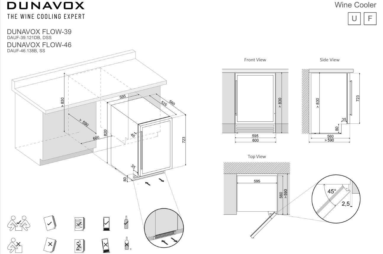 5342438 Встраиваемый винный шкаф Dunavox DAUF-39.121DSS серебристый STDN-0135550 - Вид №1