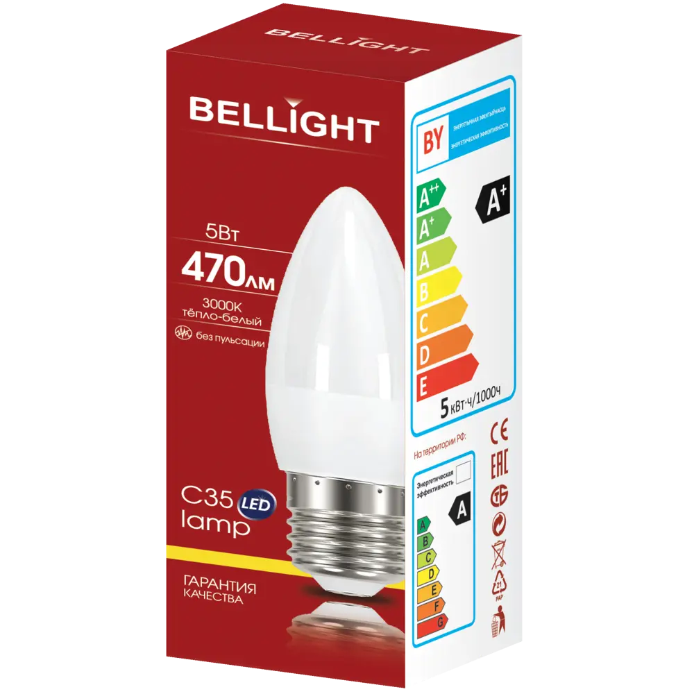 Bellight LED-лампа E27 свеча 5Вт теплый белый свет 86170858 STLM-0066655 - Вид №3