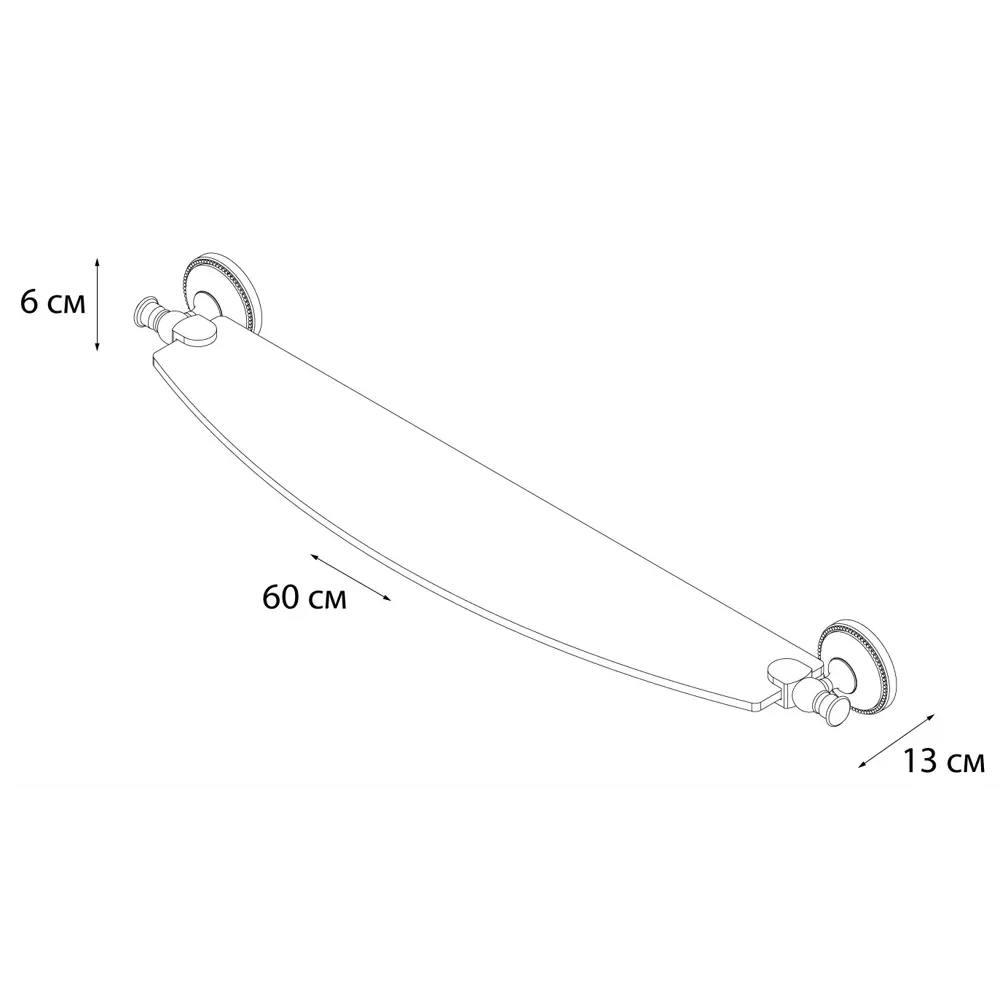 Полка для ванной Grampus Alfa 62 см цвет антик STLM-2193936 - Вид №2