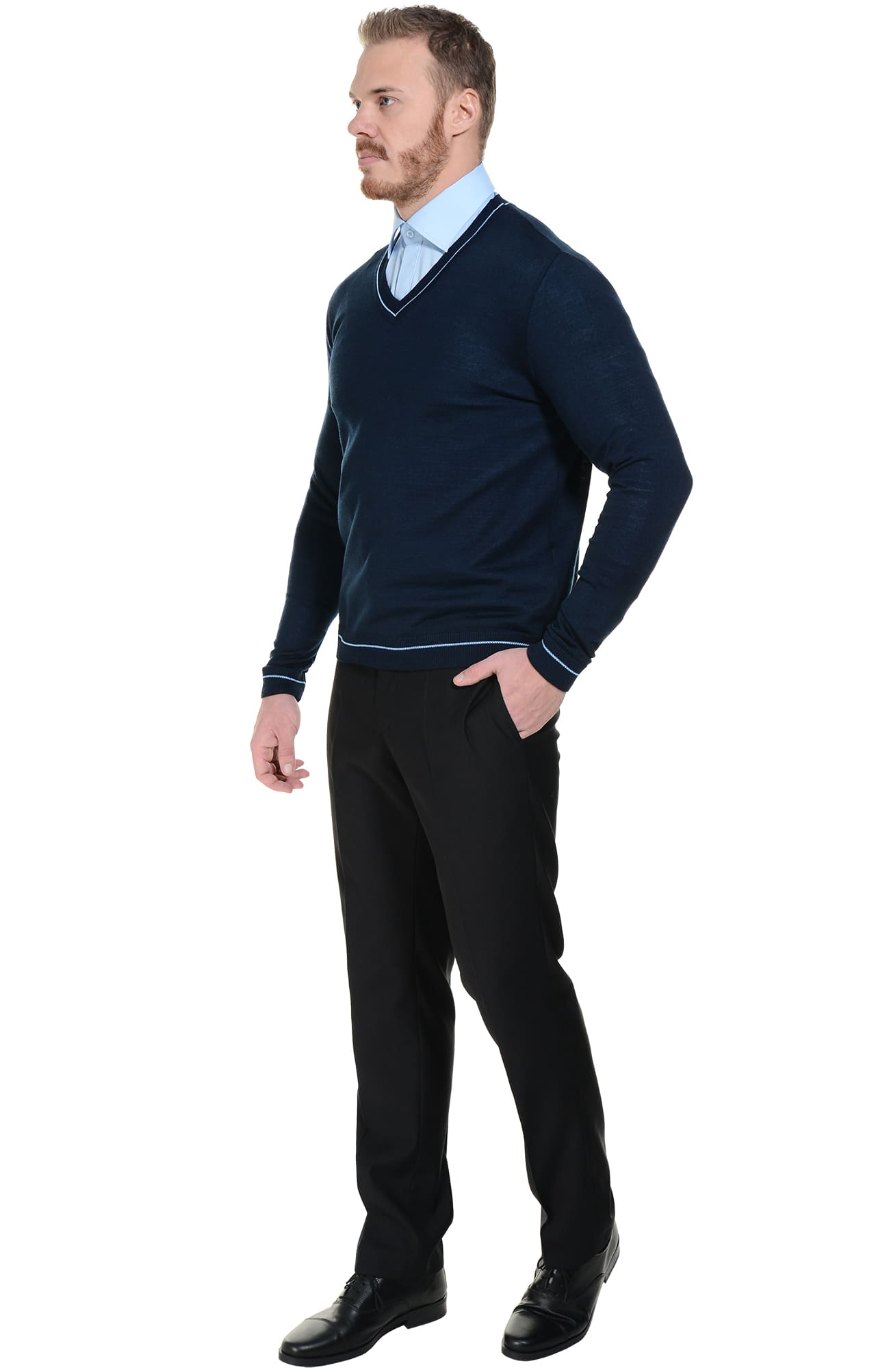 62571 Джемпер мужской темно-синий/голубой  Одежда для охранных структур  размер 44-46 Спецодежда  - Вид №5