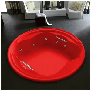 Ванна Gruppo treesse Perla V669B-K красная с гидромассажем и дезинфекцией круглая большая свободностоящая