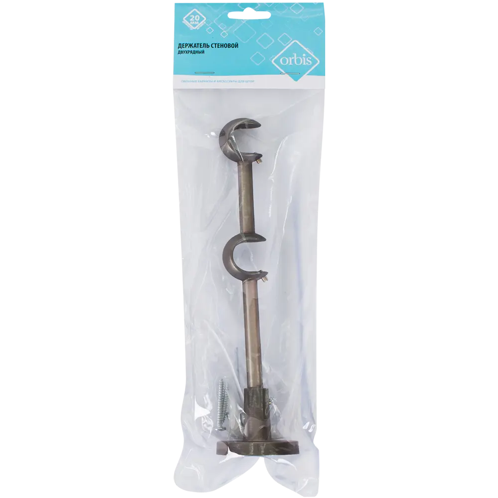 Держатель двухрядный открытый 12/20 см цвет титан ORBIS STLM-2030827 - Вид №1