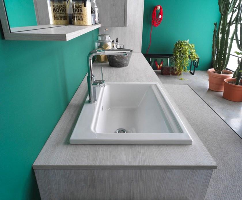 Ideagroup Шкаф для стирки из меламина с раковиной для стиральной машины Kandy sun-id-1362200 - Вид №1