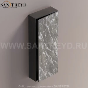 LIFT Модульный шкаф 100 см с правой дверью на доводчиках. Модули могут располагаться горизонтально и вертикально. Отделка: темный дуб и серый мрамор. AMOB053GCRWDX