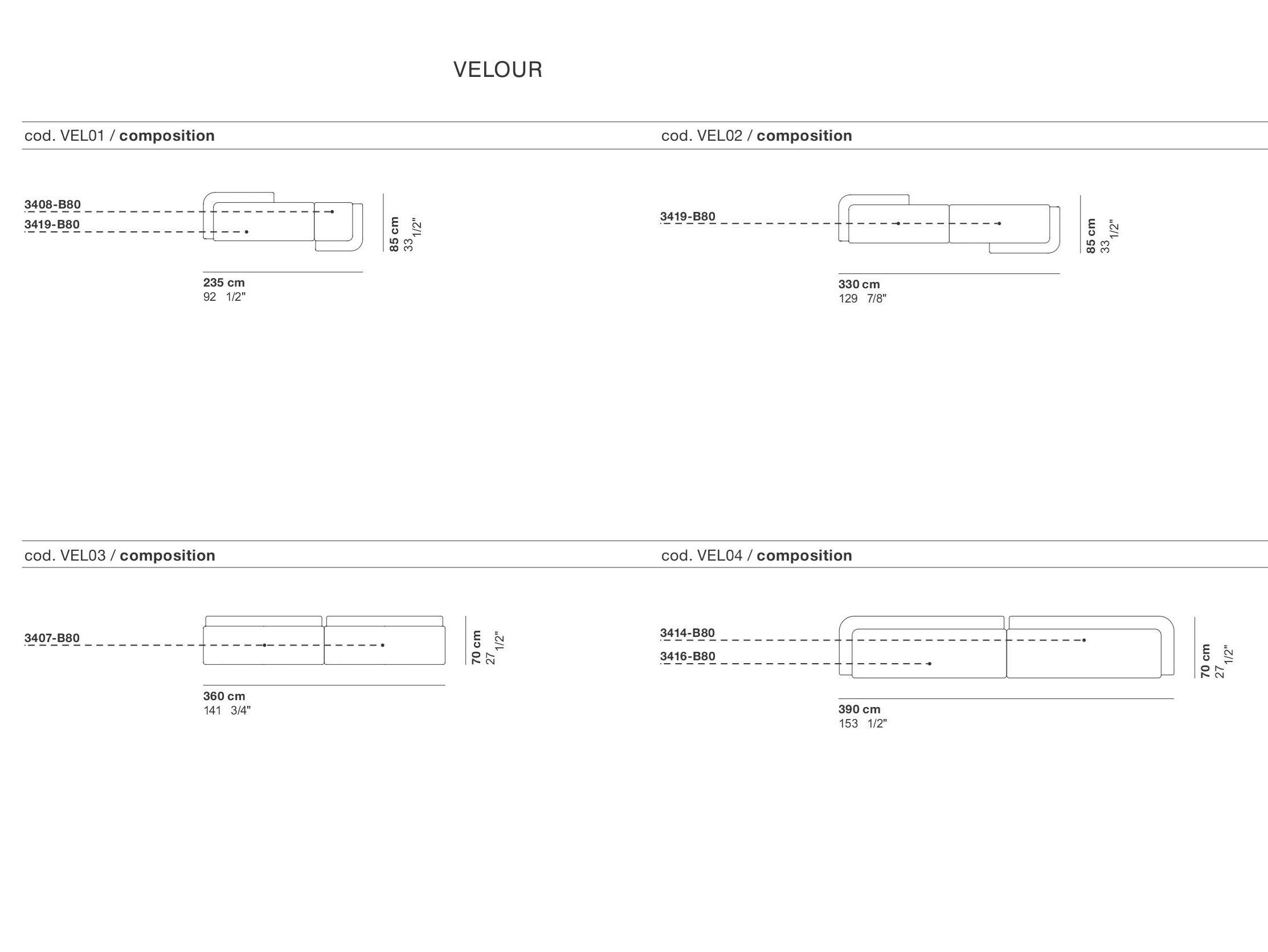Модульный диван для контракта La Cividina велюр ARCH-00144362 - Вид №14