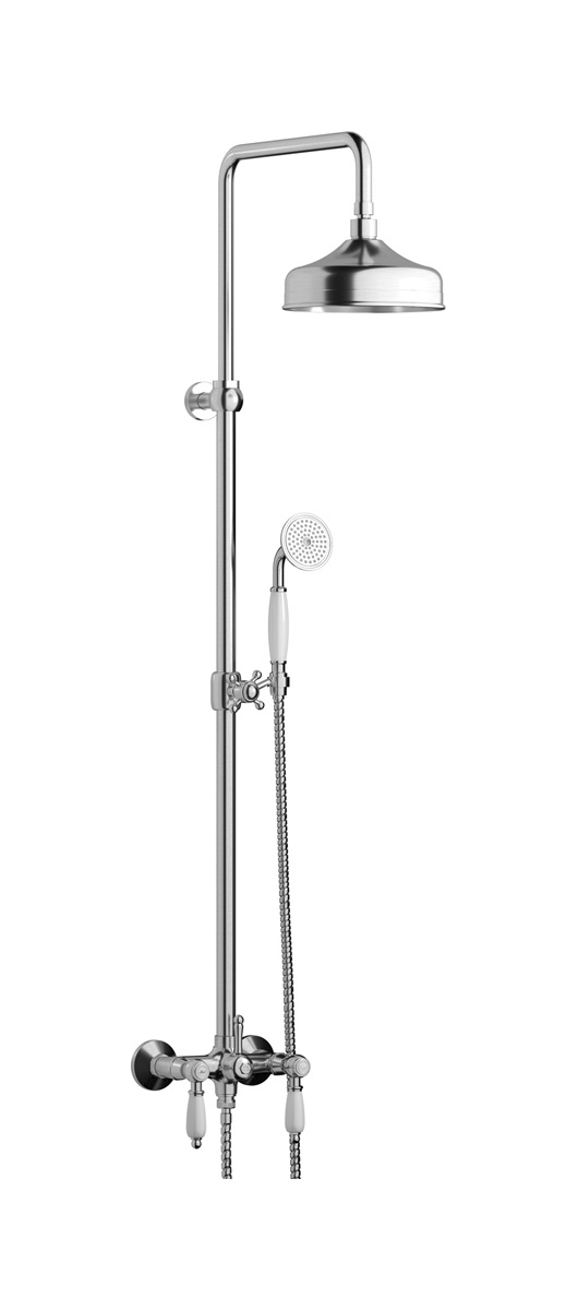 Душевая колонна с термостатом в комплекте с душевым гарнитуром. WE ARE IB hl800ss_2 Brushed Nickel Indoor Shower