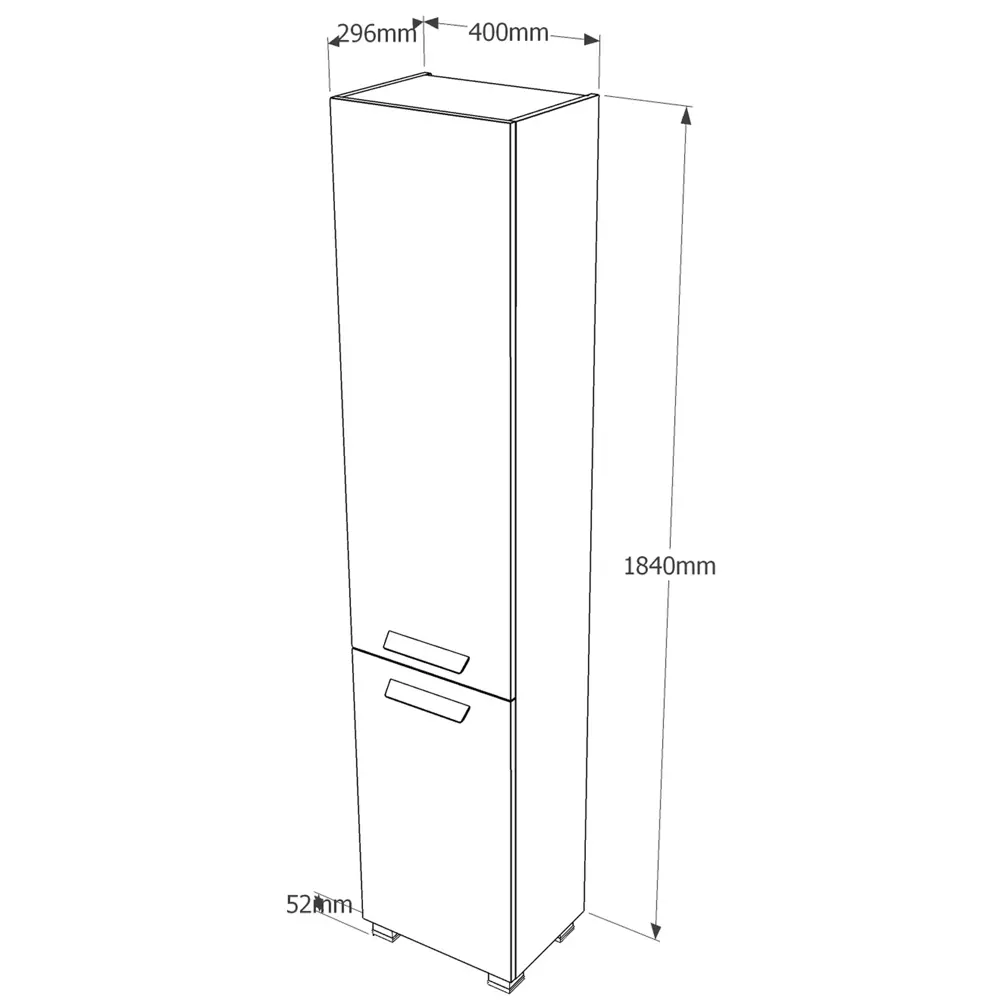 Пенал напольный Hilton 40 см цвет графит VIGO STLM-2041568 - Вид №5
