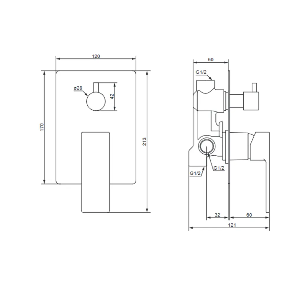 Душевая система Damixa Elm 921520300LM скрытого монтажа цвет черный матовый STLM-2031271 - Вид №10