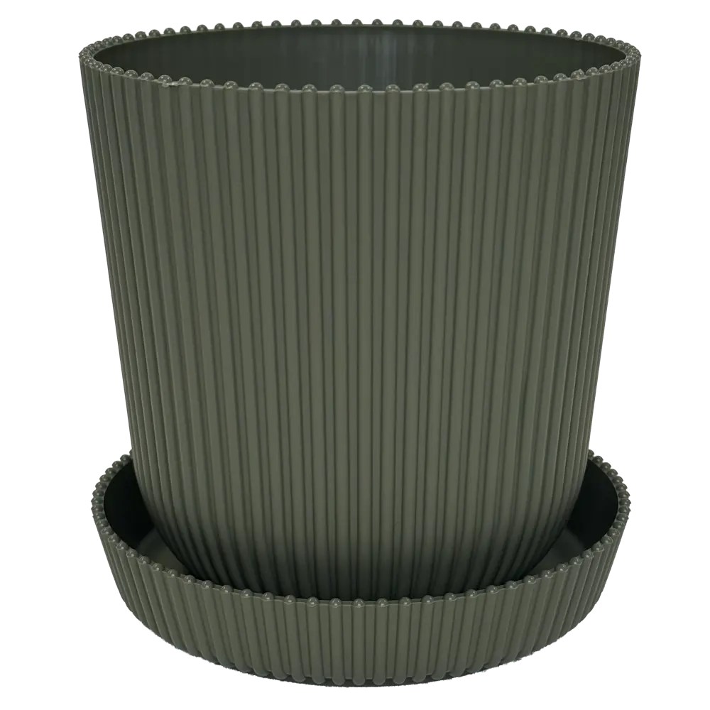 Горшок для цветов Тek.А.Тek 12x12x11.5 см v1 л пластик тайга ТЕК.А.ТЕК Le Gaufre STLM-2022832 - Вид №1