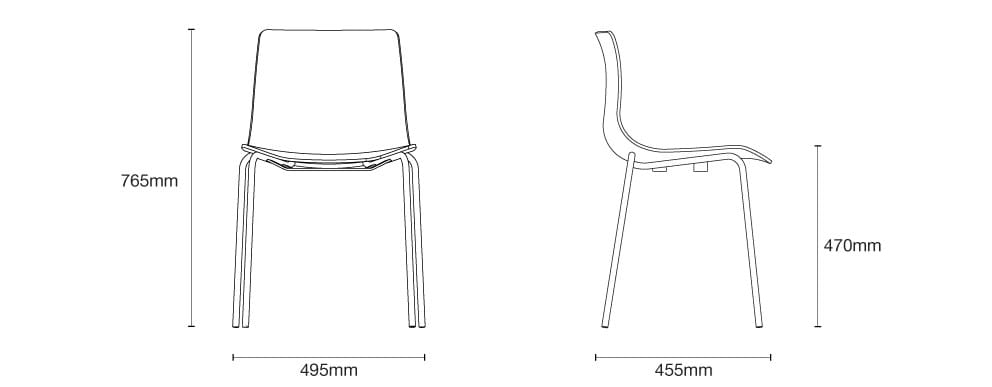 Стул из фанеры и стального основания Case Loku ARCH-00141069 - Вид №9