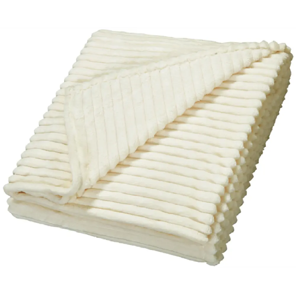 СТОЛИЦА ТЕКСТИЛЯ Плед Strips из велсофта - уют в молочных тонах 89312865 STLM-1535875