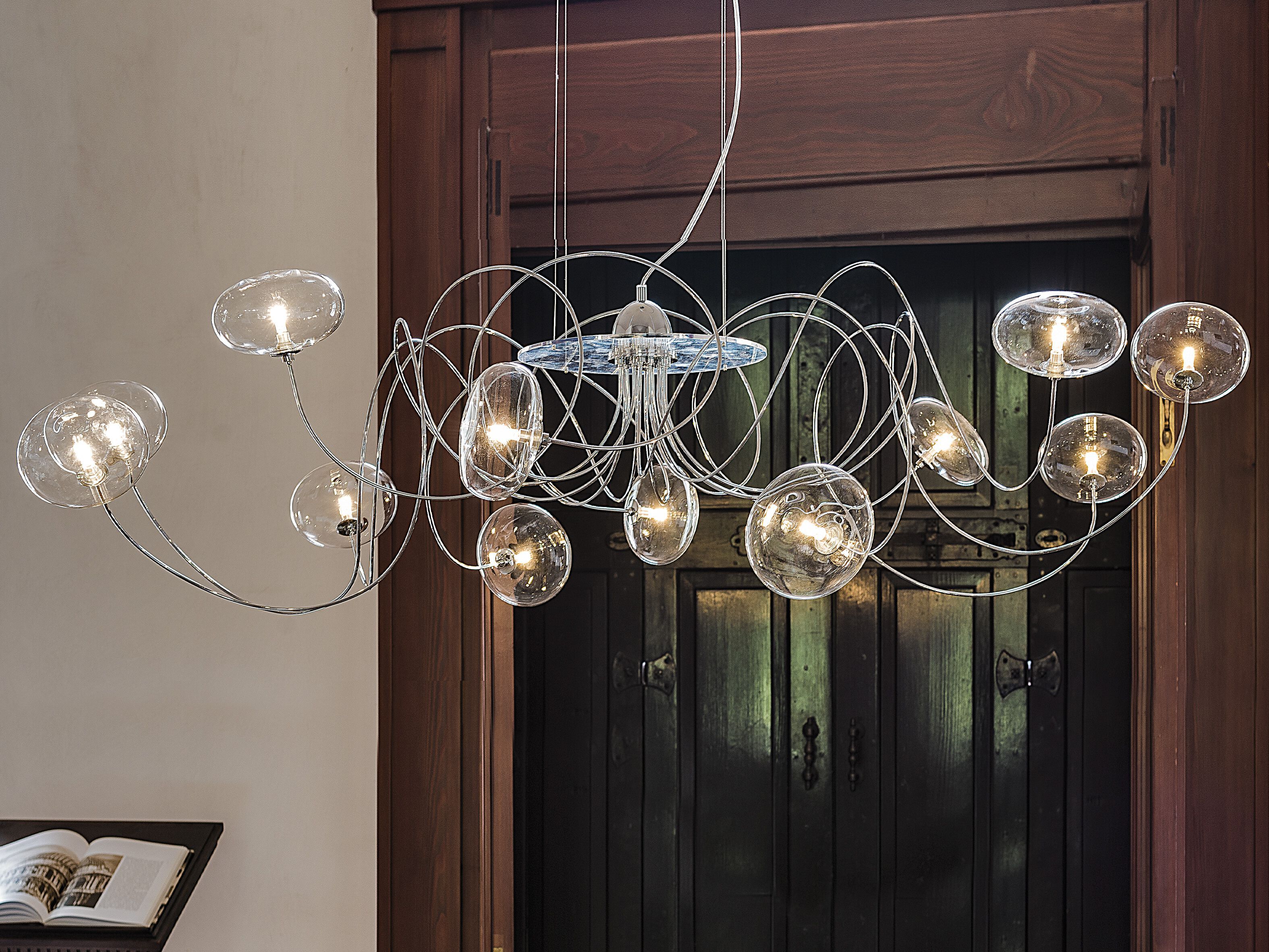 Металлический и хрустальный подвесной светильник Cattelan italia OKTOPUS ARCH-00140991