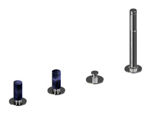 Смеситель для ванны с 4 отверстиями и ручным душем