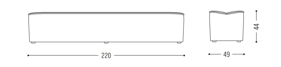 Мягкая скамейка из ткани COR Nenou ARCH-00137578 - Вид №7