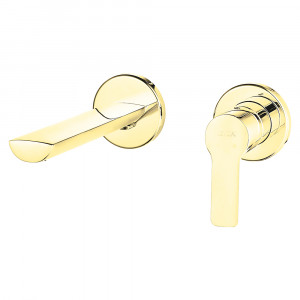 102867606-yy  Luna Скрытая группа смесителей для раковины, устанавливаемая на поверхность - двойная розетка - золотой вид