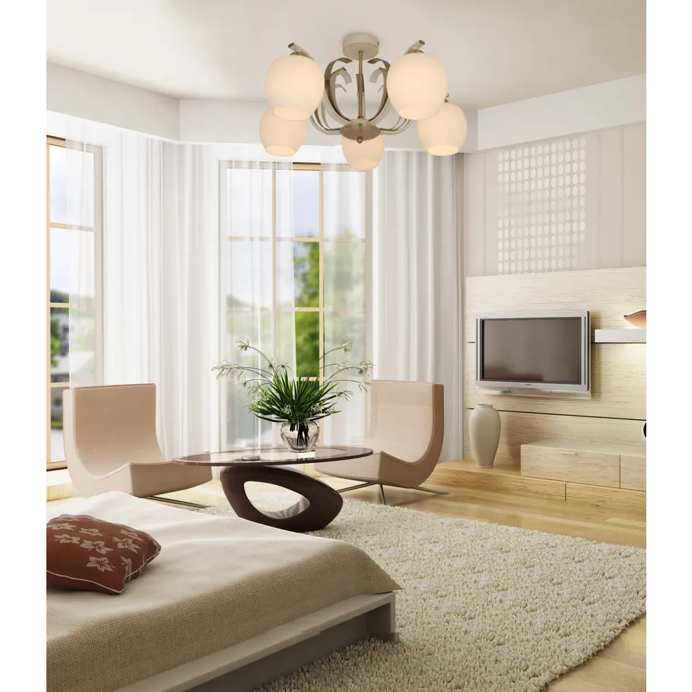 Люстра 5255-5 Porto 5хЕ14х40 Вт цвет бежевый LAMPLANDIA STLM-2099728 - Вид №8