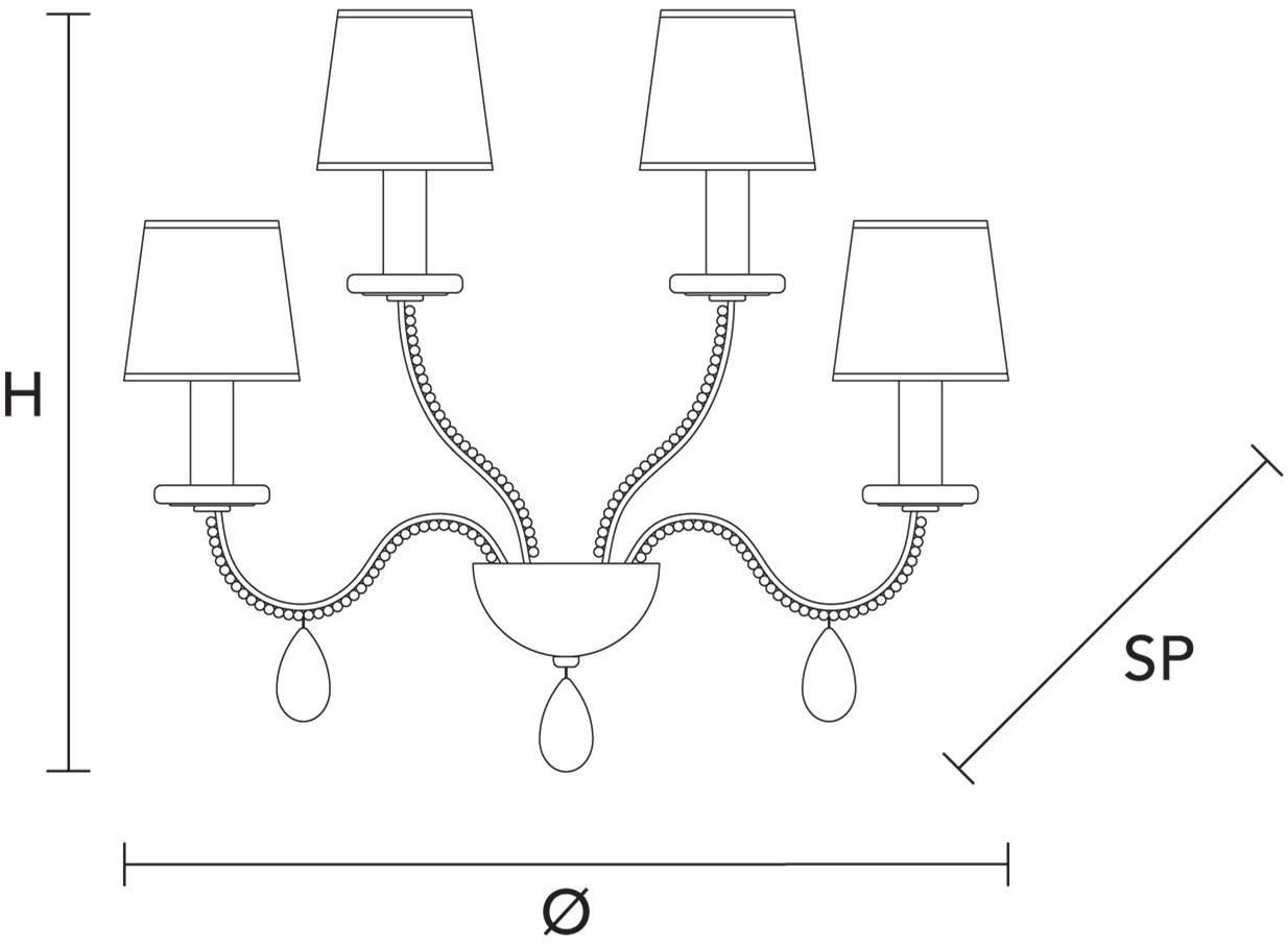 Masiero Бра с прямым светом из металла с кристаллами Noblesse sun-id-1384970 - Вид №2