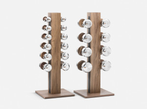 Набор гантелей из нержавеющей стали и дерева