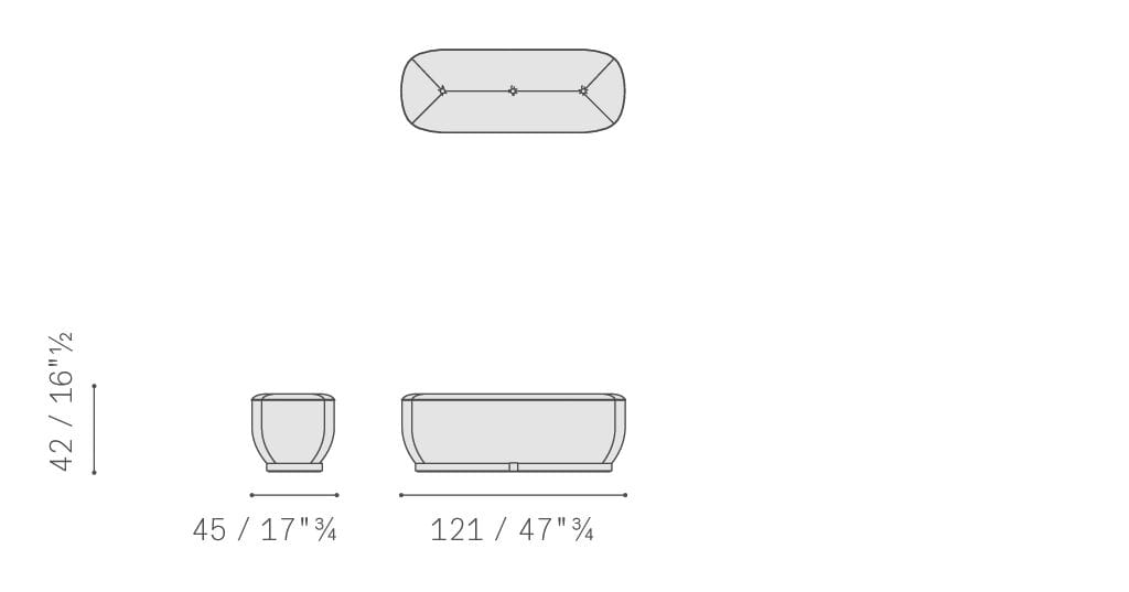 Кожаная мягкая скамейка для хранения Poltrona Frau коллекция-мебель и аксессуары ARCH-00102266 - Вид №3