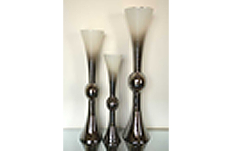 Ваза дымчато-белая 17*70 GARDA DECOR - 115806 Белый;золото  - Вид №1