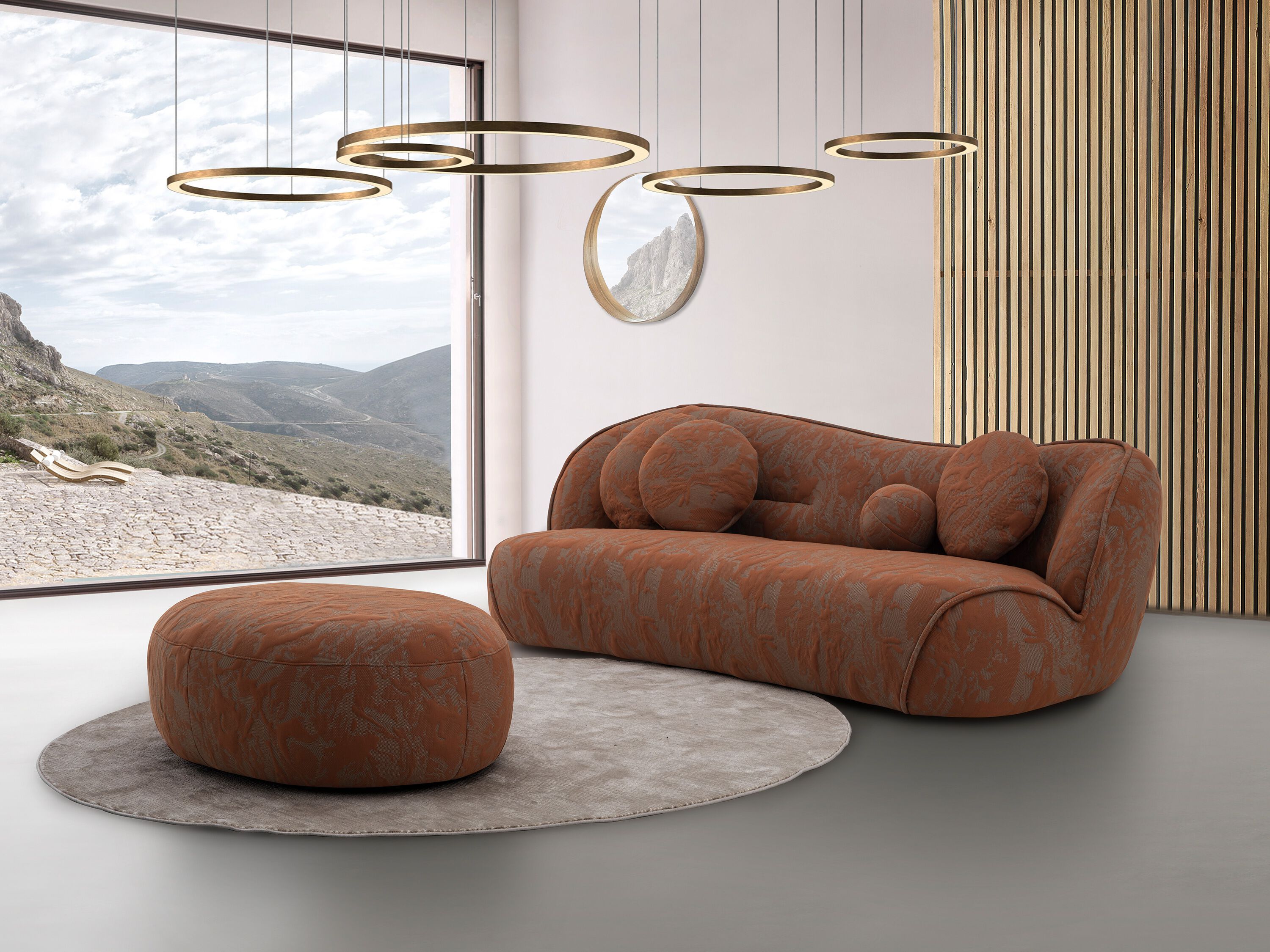 Изогнутый диван из ткани CAMPO DE' FIORI Wave ARCH-00005483 - Вид №5