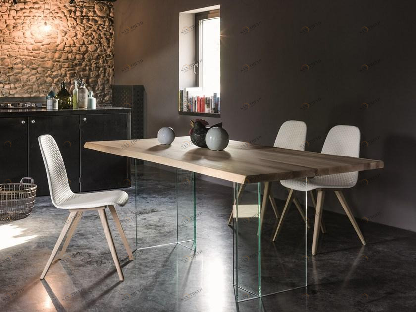 Dall'Agnese Прямоугольный стол из дерева и стекла sun-id-1418681