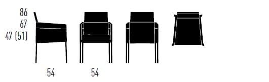 Кожаный мягкий стул с подлокотниками KFF Texas Flat ARCH-00148791 - Вид №2