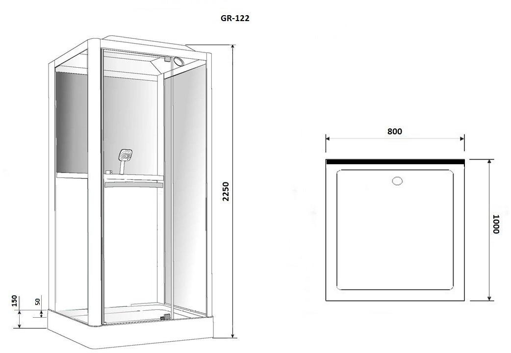 Душевая кабина GROSSMAN GR122 (80x100x225)  - Вид №9