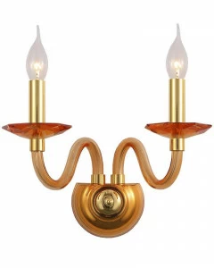 Бра настенное янтарное Lumien Hall "Рьяна" 2030/2W-AMGD LUMIEN HALL СВЕЧА 00-3931608 Оранжевый;прозрачный