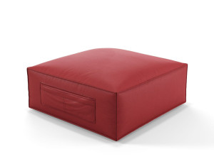 Кожаный пуф