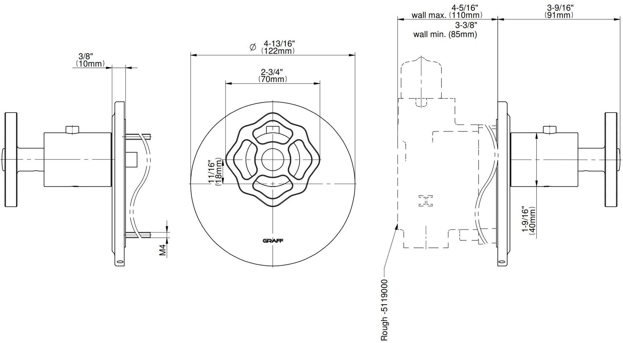 GRAFF Удаленная команда на стену Vintage 5331000 - Вид №2