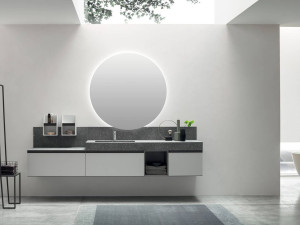 Подвесной шкаф с одной раковиной со встроенной раковиной