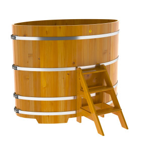 2300 Купель овальная из лиственницы Рустик 1,15х1,83х1,4 натураньная Alyarus