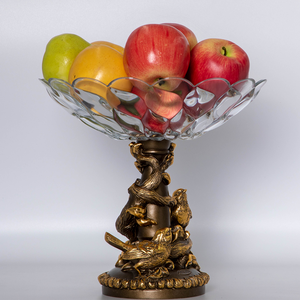 52089 Фруктовница-конфетница Мелодия любви Бронза BOGACHO 4627179656430 - Вид №4