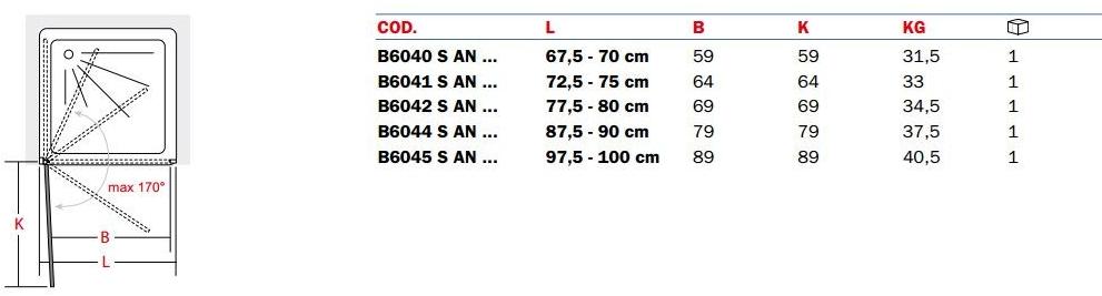 INDA® Душевая кабина стеклянная ниша с распашной дверцей Sim sun-id-1398187 - Вид №1
