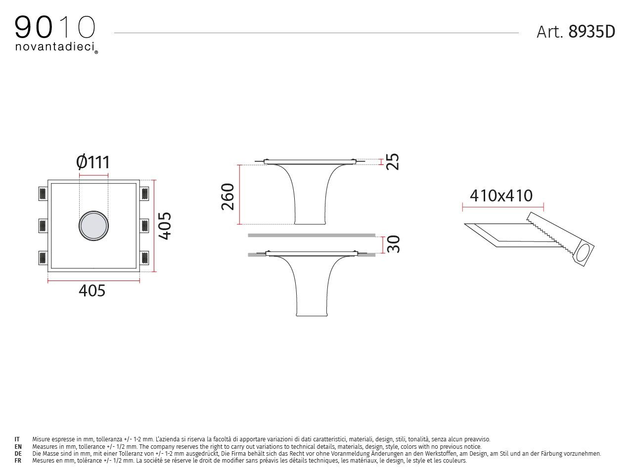 Светодиодный потолочный светильник cristaly® 9010 novantadieci 8935D ARCH-00052339 - Вид №3