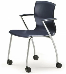 TALIN Мягкое кожаное кресло с подлокотниками на колесиках Webtop