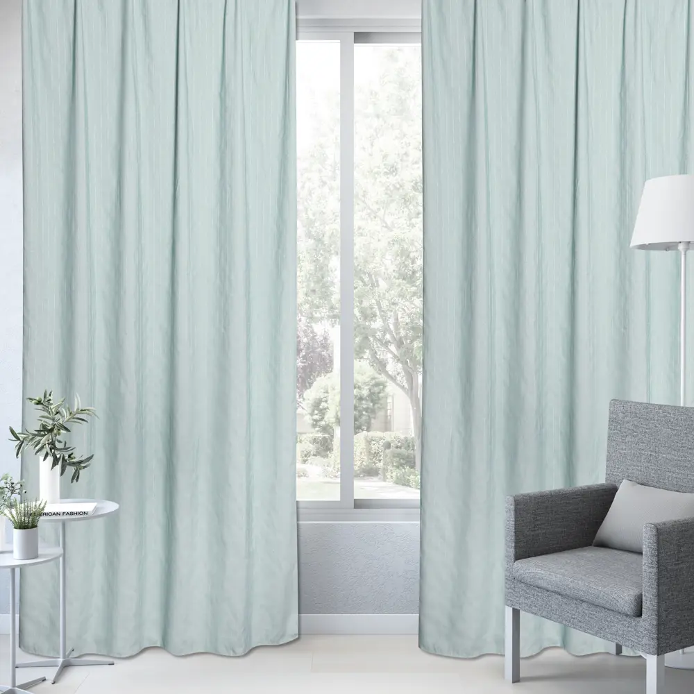 Штора на ленте Inspire Carbo 160x280 см цвет голубой-белый 88311155 STLM-2085992  - Вид №5